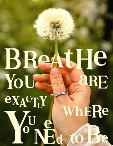 Just Breathe Rings for Women 925-Sterling-Silver - Inspirational & Healing Jewelry Collection BReAtHe You aRE exAcTLY A WhERe YOU NEEd To Be – Encouragement, Personality & Peaceful Self-Acceptance in Saudi Arabia