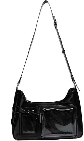Y2k Fashion Shoulder Bag Kawaii Lolita Ita Bag Badge Display Bag with Two Transparent Display Windows in Kuwait