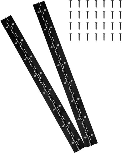 12 Inch Long Black Stainless Steel Continuous & Piano Hinges,2 Inch Open Width 0.04"Thick Stainless Steel Piano Hinge for Wood Furniture Mailbox Tool Storage Boxes Cabinets Door Hinges,2 Pieces in Kuwait