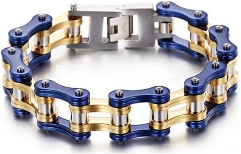 Stainless Steel Mens Women Bike Bracelet Motorcycle Biker Chain WideHeavy Bangle Man Jewelry Two-tone Polished in Saudi Arabia