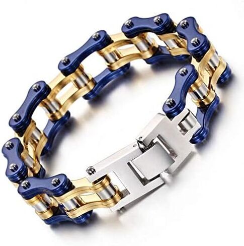 Stainless Steel Mens Women Bike Bracelet Motorcycle Biker Chain WideHeavy Bangle Man Jewelry Two-tone Polished in Saudi Arabia