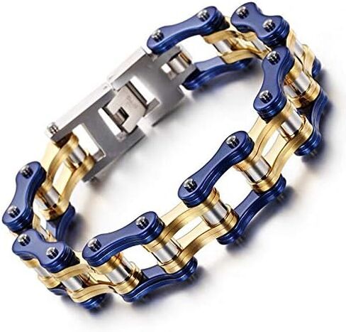 Stainless Steel Mens Women Bike Bracelet Motorcycle Biker Chain WideHeavy Bangle Man Jewelry Two-tone Polished in Saudi Arabia
