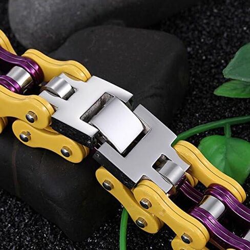 Stainless Steel Mens Women Bike Bracelet Motorcycle Biker Chain WideHeavy Bangle Man Jewelry Two-tone Polished in Saudi Arabia