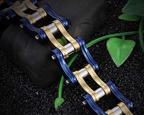 Stainless Steel Mens Women Bike Bracelet Motorcycle Biker Chain WideHeavy Bangle Man Jewelry Two-tone Polished in Saudi Arabia