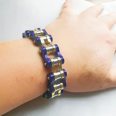 Stainless Steel Mens Women Bike Bracelet Motorcycle Biker Chain WideHeavy Bangle Man Jewelry Two-tone Polished in Saudi Arabia