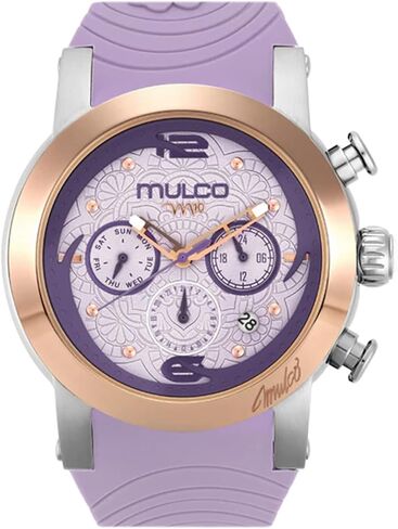 ساعات Mulco للنساء - M10 Namaste - حالة من الفولاذ المقاوم للصدأ الفضي مع شريط سيليكون معصم ، وجه كبير مع والدة لؤلؤة والذهب الوردي ، حركة التناظرية الكوارتز ، مقاومة للماء - مستوحاة من السحر in Kuwait