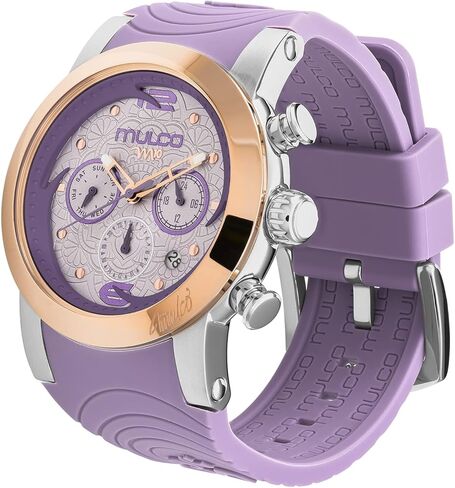 ساعات Mulco للنساء - M10 Namaste - حالة من الفولاذ المقاوم للصدأ الفضي مع شريط سيليكون معصم ، وجه كبير مع والدة لؤلؤة والذهب الوردي ، حركة التناظرية الكوارتز ، مقاومة للماء - مستوحاة من السحر in Kuwait