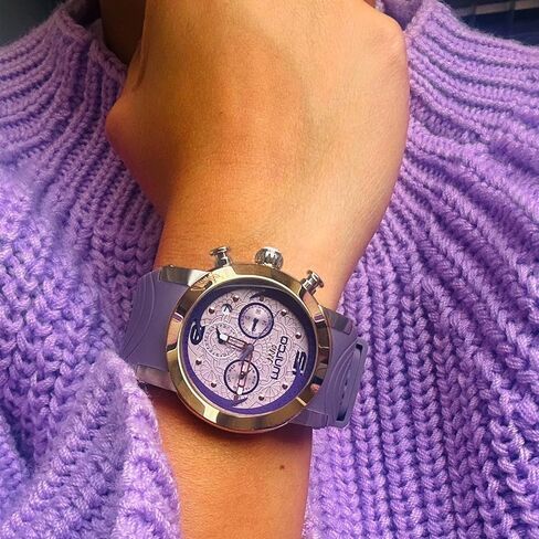 ساعات Mulco للنساء - M10 Namaste - حالة من الفولاذ المقاوم للصدأ الفضي مع شريط سيليكون معصم ، وجه كبير مع والدة لؤلؤة والذهب الوردي ، حركة التناظرية الكوارتز ، مقاومة للماء - مستوحاة من السحر in Kuwait