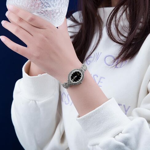 Women Butterfly Style Pave Marcasite 925 Sterling Silver Wastes Watches in Kuwait