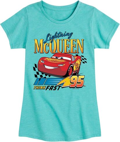 Disney Cars - Lightning McQueen Think Fast - Toddler and Youth Girls Short Sleeve Graphic T-Shirt in Saudi Arabia