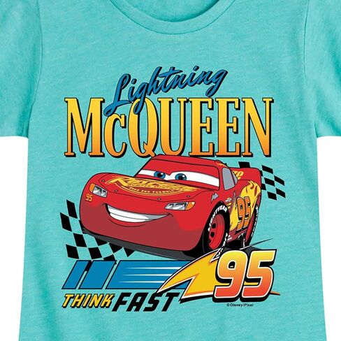 Disney Cars - Lightning McQueen Think Fast - Toddler and Youth Girls Short Sleeve Graphic T-Shirt in Saudi Arabia