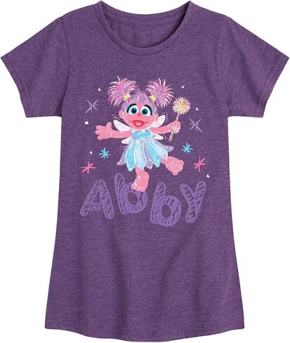 Sesame Street - Scribble Abby Cadabby - Girls Fitted Short Sleeve Graphic T-Shirt in Kuwait