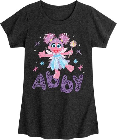 Sesame Street - Scribble Abby Cadabby - Girls Fitted Short Sleeve Graphic T-Shirt in Kuwait