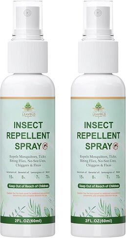 Mosquito Repellent Spray for Body, Made with Plant Essential Oils,Insect Spray Natural Bug Repellent for Skin DEET-Free Travel Size 4Fl Oz (2 Pack) in Saudi Arabia