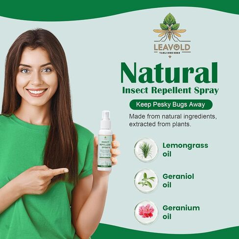 Mosquito Repellent Spray for Body, Made with Plant Essential Oils,Insect Spray Natural Bug Repellent for Skin DEET-Free Travel Size 4Fl Oz (2 Pack) in Saudi Arabia
