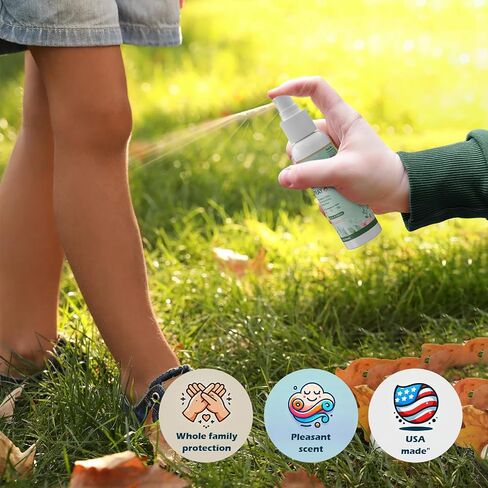 Mosquito Repellent Spray for Body, Made with Plant Essential Oils,Insect Spray Natural Bug Repellent for Skin DEET-Free Travel Size 4Fl Oz (2 Pack) in Saudi Arabia