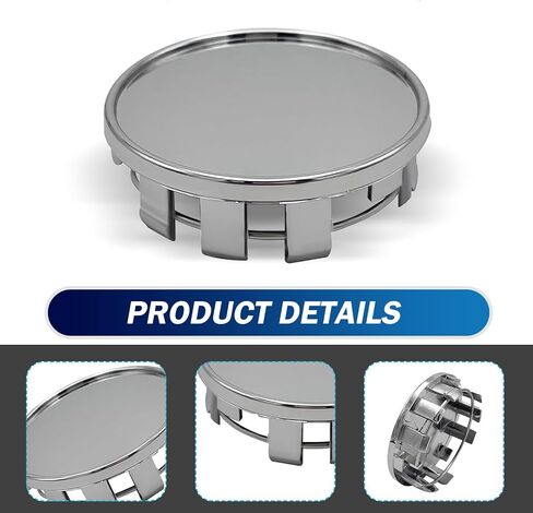 4 PCS Wheel Center Caps, Automotive Center Caps for Rims, Hubcap Covers Caps with 2.13" (54mm) Outer Diameter and 1.97" (50mm) Inner Diameter, Universal for Cars, Trucks, SUVs (Silver) in Kuwait