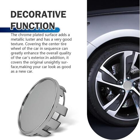 4 PCS Wheel Center Caps, Automotive Center Caps for Rims, Hubcap Covers Caps with 2.13" (54mm) Outer Diameter and 1.97" (50mm) Inner Diameter, Universal for Cars, Trucks, SUVs (Silver) in Kuwait