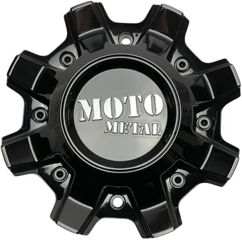 Moto Metal Wheels Cap-Mo804D-GB Gloss Black and Chrome Logo in Kuwait