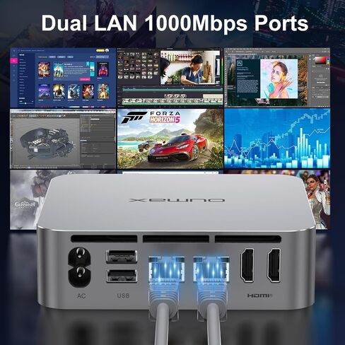 N95 Mini PC، Intel 12th Gen N95 (حتى 3.4 جيجا هرتز) 8 جيجا بايت DDR4 RAM 256 جيجا بايت SSD، مزود طاقة مدمج، كمبيوتر صغير يدعم شاشة HDMI مزدوجة 4K/USB3.2/WiFi 5/BT5/Gigabit Ethernet Home/Office/WOL in Saudi Arabia
