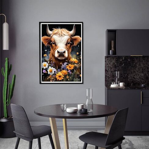Yomiie 5D Rooster Good Morning Diamond Painting Kits for Adults, Paint with Diamonds Art Animal DIY Full Round Drill Kits, Embroidery Rhinestone Diamond Crystal Craft Canvas Home Wall Decor 30x40 cm in Kuwait
