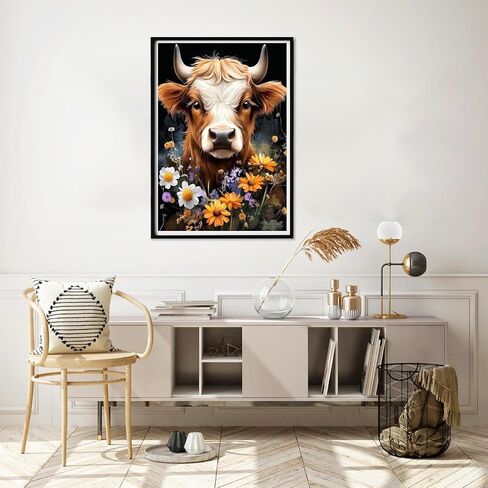 Yomiie 5D Rooster Good Morning Diamond Painting Kits for Adults, Paint with Diamonds Art Animal DIY Full Round Drill Kits, Embroidery Rhinestone Diamond Crystal Craft Canvas Home Wall Decor 30x40 cm in Kuwait