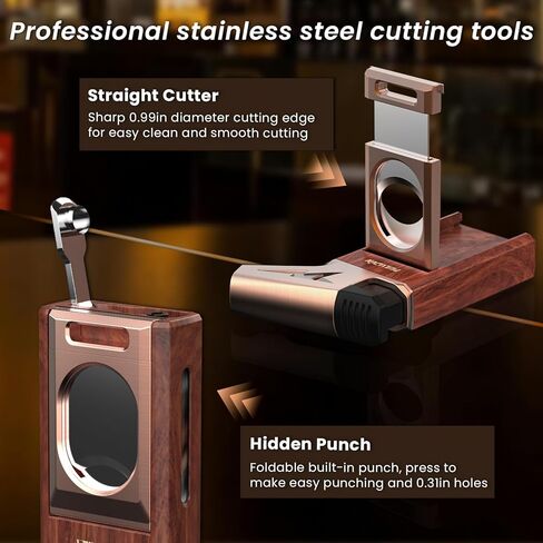 Torch Lighter with Built-in Cutter, Punch, Windproof Jet Flame Tool, Butane Refillable Torch Lighters, Gift for Men, Multi-Functional Accessories, Lighters for Candle, Travel (Butane Not Included) in Kuwait