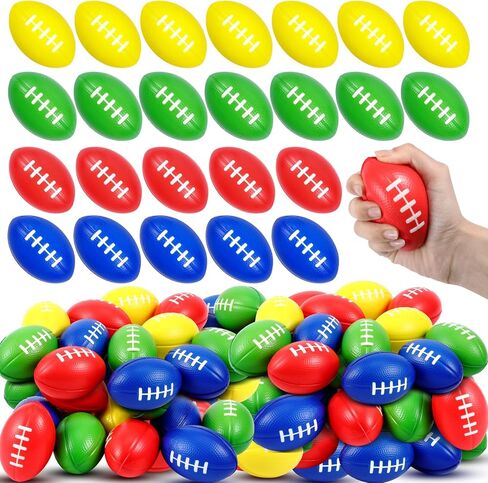 Wettarn 100 Pcs Mini Foam Footballs 3.54 Inch Soft Stress Football Sport Balls for Party Favors Game Decorations(Brown) in Kuwait