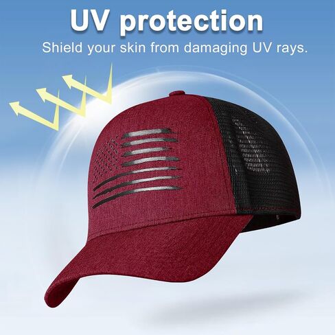 ضخم XXL American Flag Baseball Cap للرجال والنساء - قبعة Snapback ذات الرأس الكبير - قبعة شاحنة الوطنية شبكة الشبكة الوطنية in Kuwait