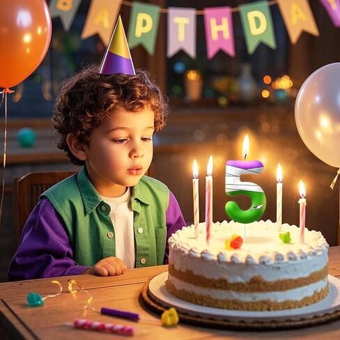 شموع عيد ميلاد سوداء الأرجواني ، رقم 1 شموع عيد ميلاد لحفلات عيد ميلاد ، 2.4 بوصة شموع عيد ميلاد لكعكة توببر الحفلات ، زينة عيد ميلاد للأطفال (رقم 1) in Kuwait