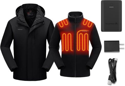 Venustas Men's 3-in-1 Heated Jacket (Size XL), and an Extra 7200mAh Battery Pack and Plus 35W Fast-Charging Adaptor in Saudi Arabia