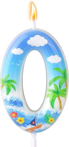 Ocean Themed Birthday Candles, Hawaiian Cartoon Inspired Number Cake Topper for Birthday Baby Shower Ocean Party Decorations (Number 9) in Saudi Arabia