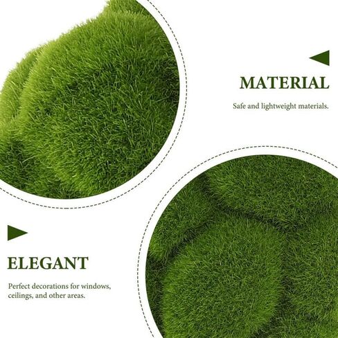 4 Pcs Simulated Sphere Topiary Ornament Planter Orbs Artificial Grass Fake Plants Garden Balls Artificial Rocks Faux Balls Plastic Green in Saudi Arabia