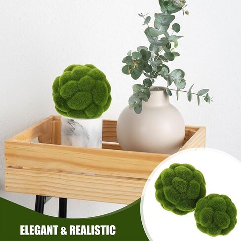 4 Pcs Simulated Sphere Topiary Ornament Planter Orbs Artificial Grass Fake Plants Garden Balls Artificial Rocks Faux Balls Plastic Green in Saudi Arabia