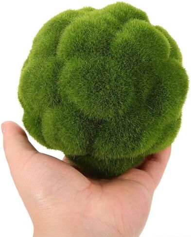 4 Pcs Simulated Sphere Topiary Ornament Planter Orbs Artificial Grass Fake Plants Garden Balls Artificial Rocks Faux Balls Plastic Green in Saudi Arabia