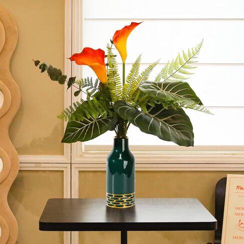JUSTOYOU Artificial Calla Lily Flower Big Fake Calla Lily Greenery Bouquet for Vase Decor Big Faux Calla Lily Centerpieces Flower for Table Greenery Plants Bouquet for Home Office Decor in Saudi Arabia