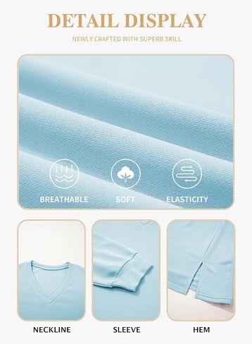 eytino plus sweatshirts للنساء الضخمات V الرقبة طويلة الأكمام طويلة الأكمام 2025 ملابس أزياء الخريف (1x-5x) in Saudi Arabia