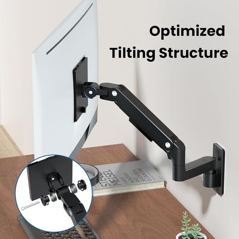 PUTORSEN Ultrawide Monitor Wall Mount - Heavy Duty Monitor Arm for Screen up to 57 inches and 44 lbs with Gas Spring, Full Motion Adjustable, Max VESA 200x200 in Kuwait