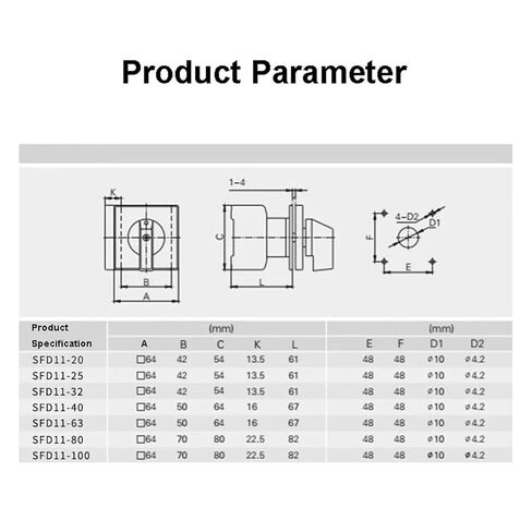 SD11 25A 32A 40A 63A 3P تبديل التبديل الكاميرات الكاميرات الروتاري يمكن أن تحل محل الطاقة GLD11 JFD11 LW30 SFD11 JYD11 (SD11-80A) in Kuwait