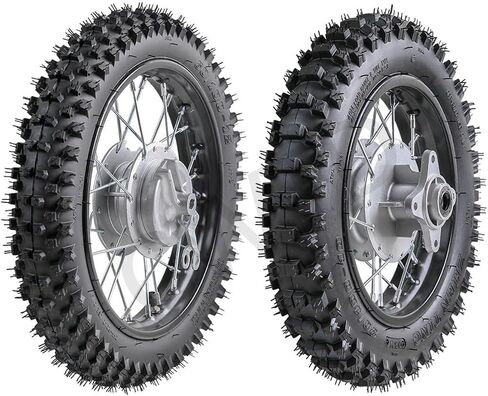 10 Inch Motorcycle Wheel 80/100-10 Tire 1.6x10 Rim Assembly Drum Brake for Dirt Pit Bike Pit Pro Trail Offroad CRF50 CRF50F XR50 XR70 XR50R CRF70 CRF70F KLX110 KX65 TTR90E TTR110E 50cc-125cc (Rear) in Saudi Arabia