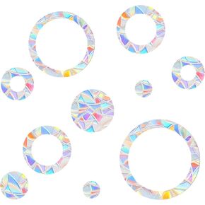 48 Pcs Anti Collision Window Decals for Bird Strikes 3 Sheets of Static Window Clings Circle and Ring Style Stop Birds Flying Into Windows Bird Strike Prevention Glass Door Windows Stickers in Saudi Arabia