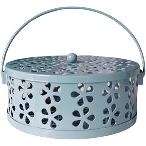 Portable Mosquito Coil Burner Blue Outdoor Incense Holder with Handle Round Fireproof Holders for Home Office Camping in Saudi Arabia