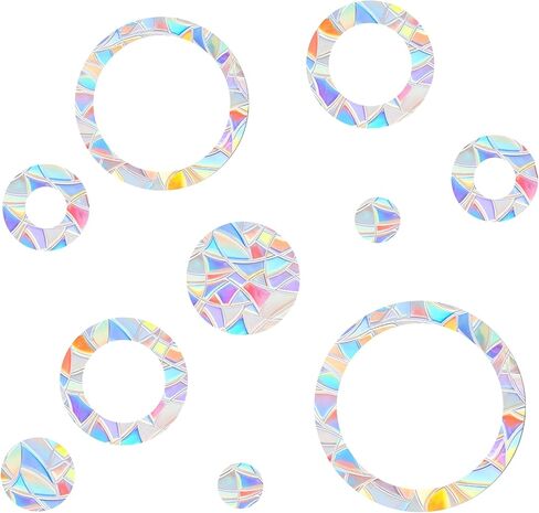 48 Pcs Anti Collision Window Decals for Bird Strikes 3 Sheets of Static Window Clings Circle and Ring Style Stop Birds Flying Into Windows Bird Strike Prevention Glass Door Windows Stickers in Saudi Arabia