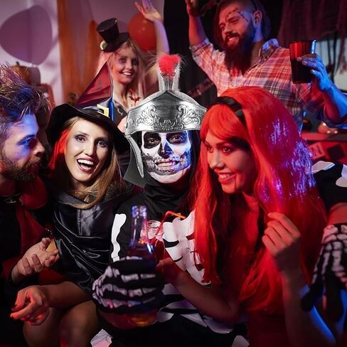 Knight Helmet:Roman Helmet, Silver Plastic Roman Soldier Costume Prop for Halloween and Theme Parties in Saudi Arabia