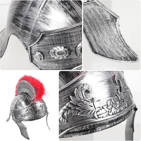 Knight Helmet:Roman Helmet, Silver Plastic Roman Soldier Costume Prop for Halloween and Theme Parties in Saudi Arabia