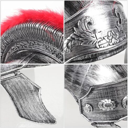 Knight Helmet:Roman Helmet, Silver Plastic Roman Soldier Costume Prop for Halloween and Theme Parties in Saudi Arabia