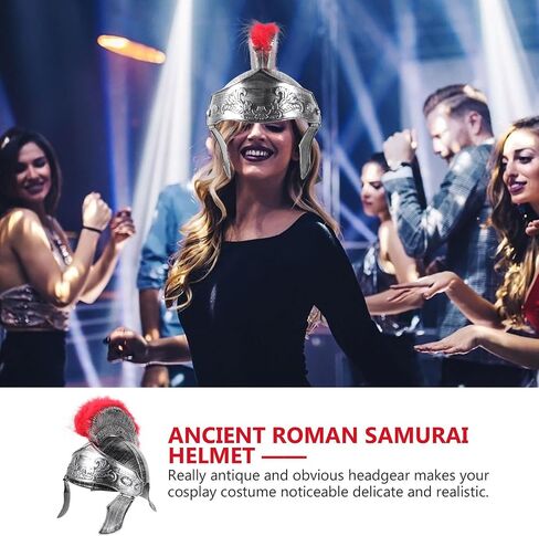 Knight Helmet:Roman Helmet, Silver Plastic Roman Soldier Costume Prop for Halloween and Theme Parties in Saudi Arabia