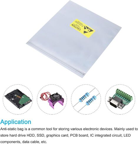 MECCANIXITY Anti Static Bags Shielding Bag 30pcs 9.8x11.8inch(25x30cm) Resealable with Labels for Hard Drive HDD SSD PCB Board in Saudi Arabia