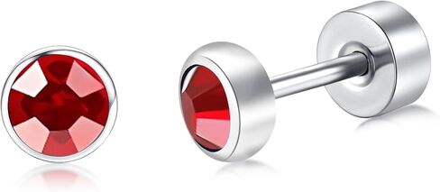 Blisi G23 Solid Titanium Studs أقراط مسطحة الإضاءة الخلفية سيام الأقراط ، المسمار اللامع الظهر الفضة الأقطاب Hypoallergenic 3mm/4mm/5mm الغضروف أحجار الراين الحلق اللولب tragus conch percing in Kuwait