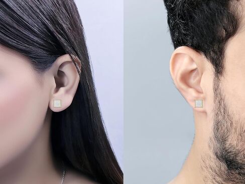 مجموعة RomazzlingRock 0.10 قيراط (CTW) الفضة الاسترليني 18K الذهب الأصفر المطلي بالأقراط على شكل مزودة بأقراط 1/10 CT in Saudi Arabia